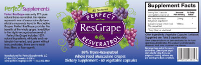 Perfect ResGrape Resveratrol Label